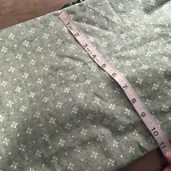 Longaberger Green Heritage 1990s Laundry Basket Liner Green & White - Picture 10 of 10